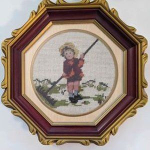 Vintage Needlepoint  Children T. Eaton Co. Limited Picture. $55 for both.